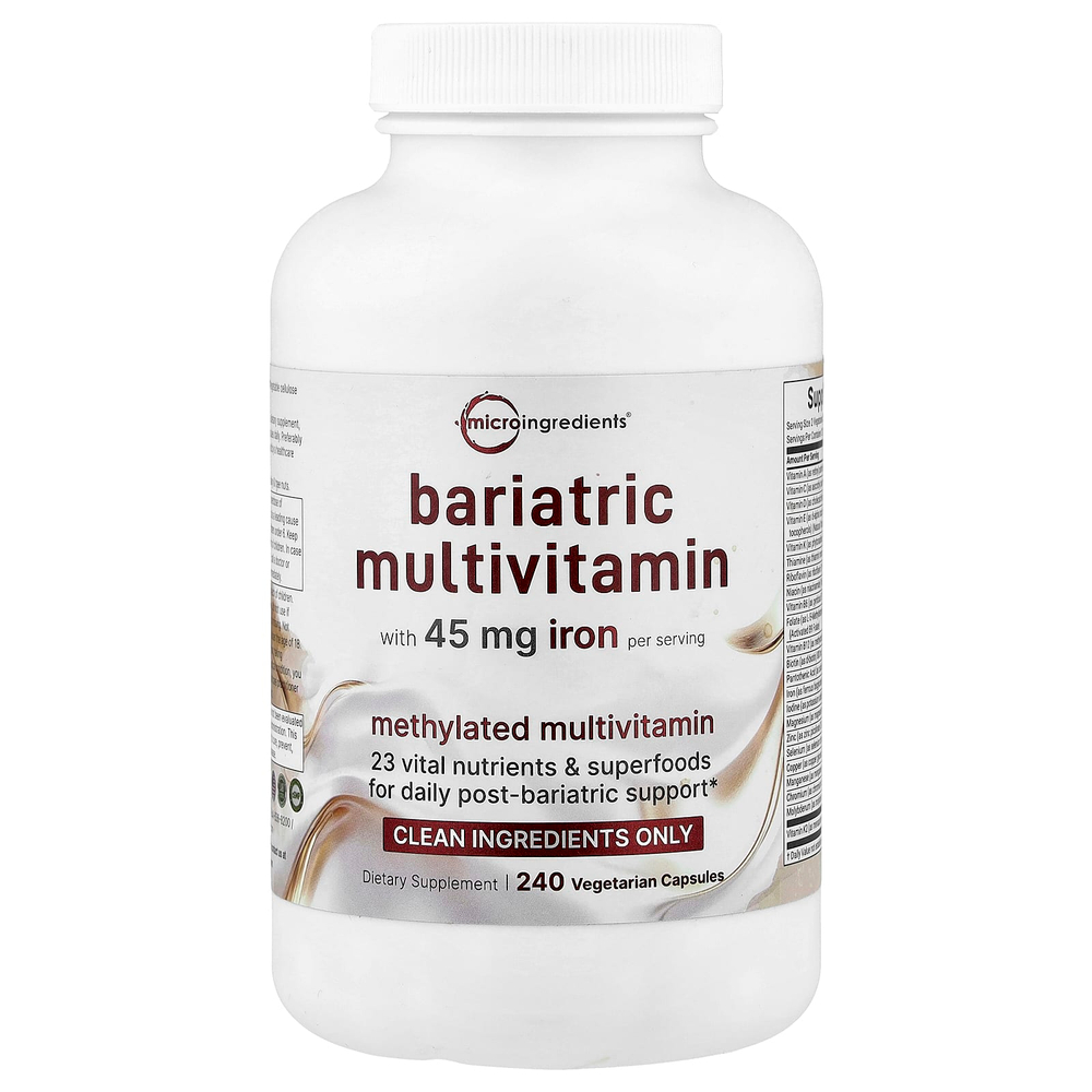 Micro Ingredients, Bariatric Multivitamin, мультивитамины, 240 вегетарианских капсул