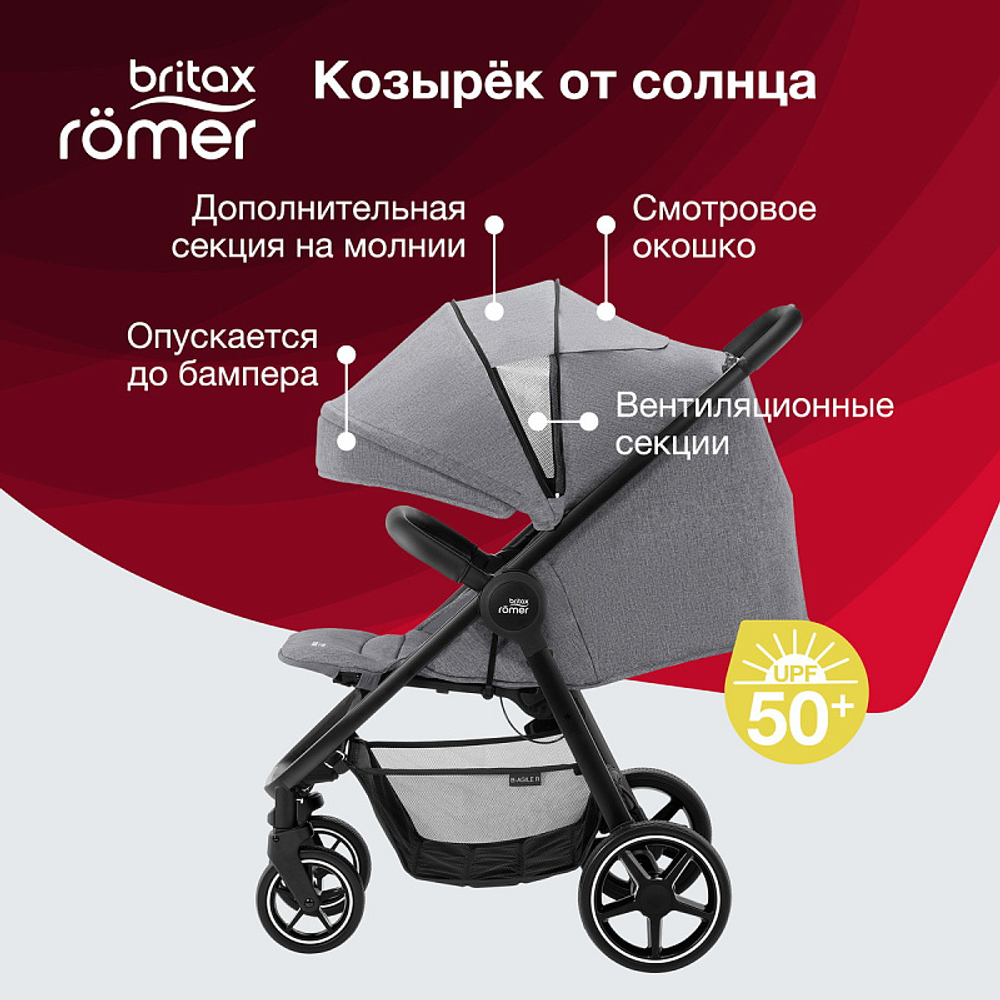 Детская прогулочная коляска Britax B-Agile R Elephant Grey/Black
