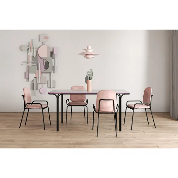 Стул Ror, Double Frame, розовый велюр