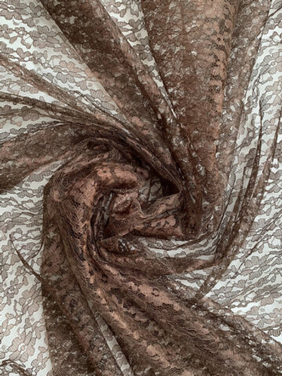 Гипюр капрон коричневый