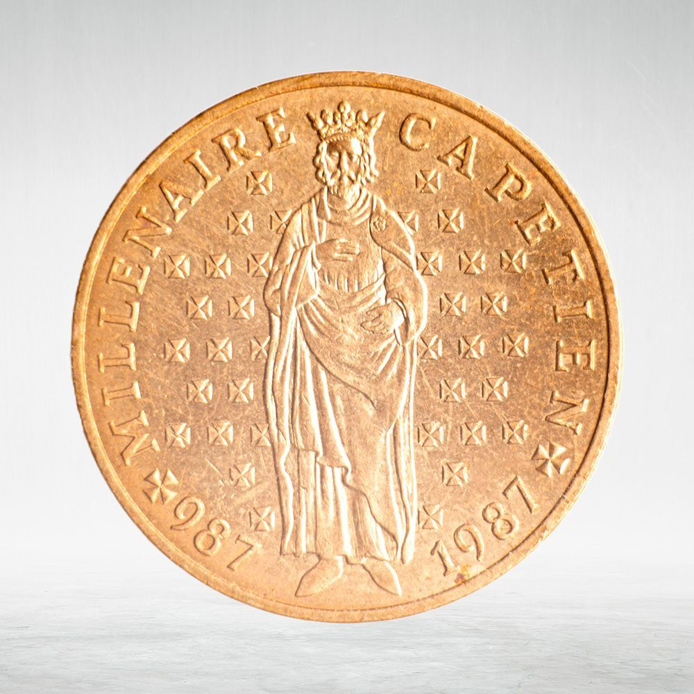 France, 10 Francs 1987 - 1000th Anniversary coronation of Hugh Capet, King of the Franks, VF