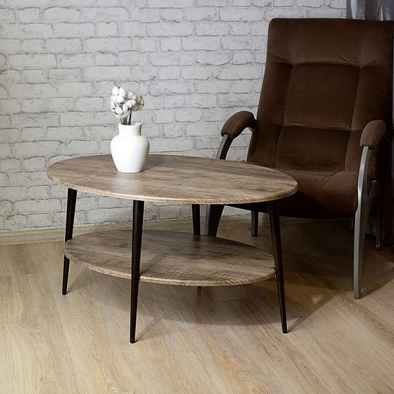 Стол журнальный BeautyStyle 29 дуб крымский состаренный/эбеновое дерево