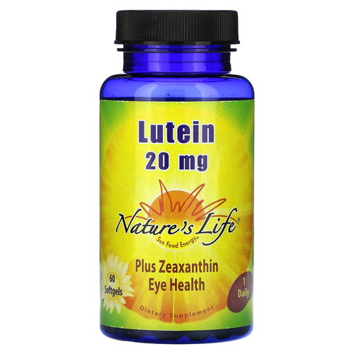 Nature's Life, лютеин, 20 мг, 60 капсул