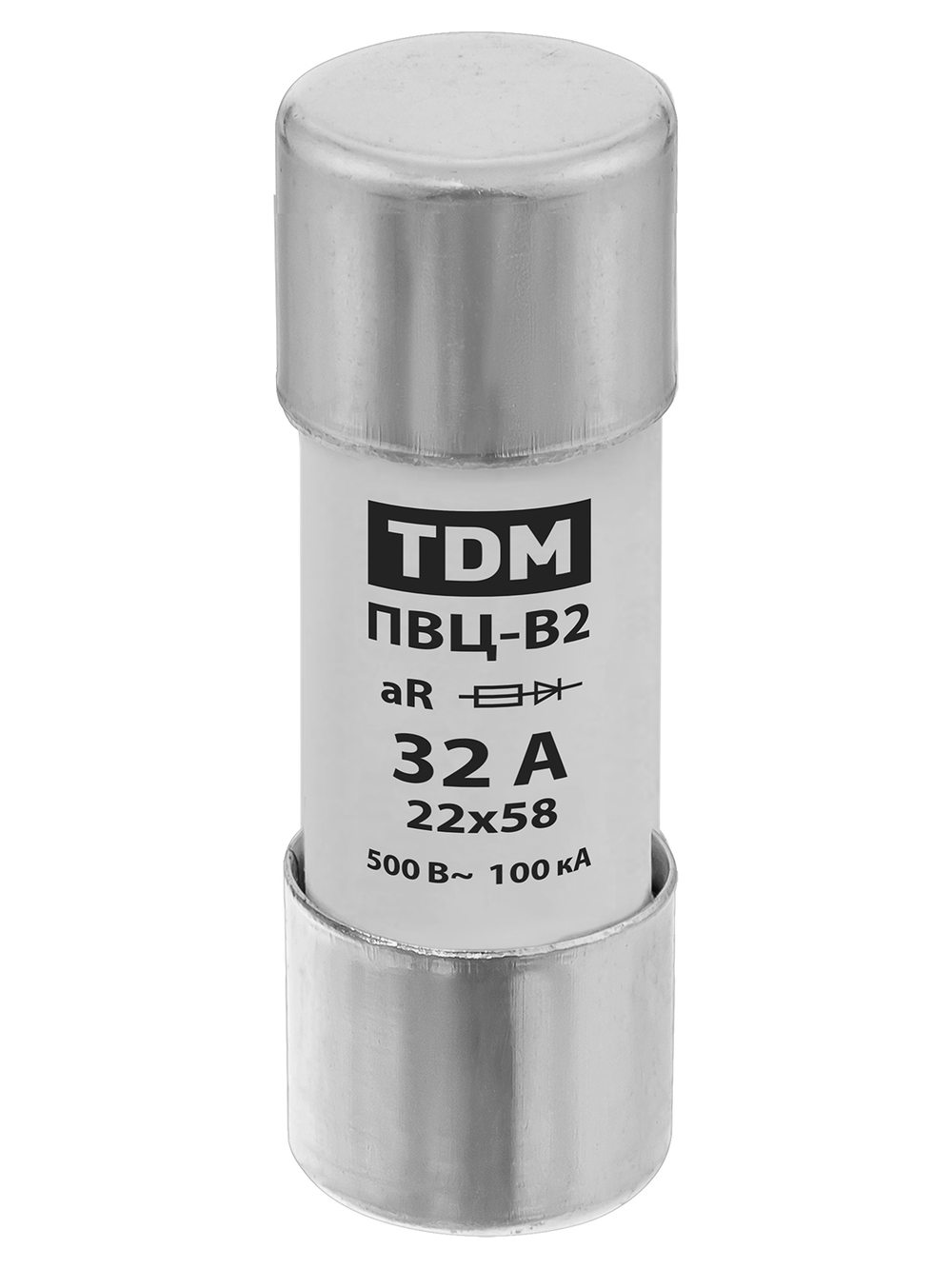 Плавкая вставка ПВЦ-B2 22х58 aR (быстродействующая) 32А TDM SQ0729-0057