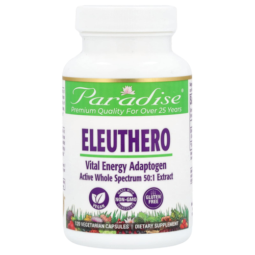 Paradise Herbs, Eleuthero, 120 вегетарианских капсул (250 мг на капсулу)