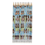 Карандаш ч/г НВ дер. "Зубастик" с ластиком, корп. шестигран. (Mazari) (Комплект 12шт.)