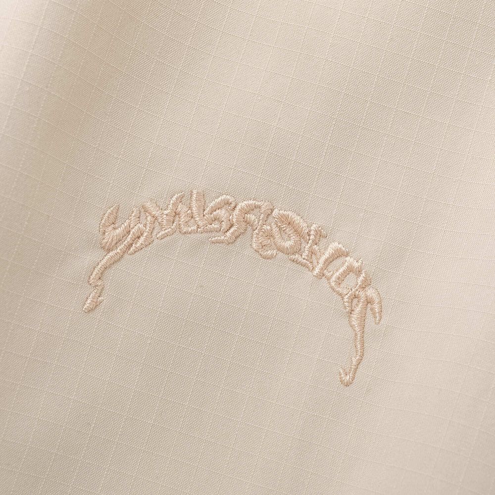 Куртка Ymkashix двухсторонняя Ride Puff бежевая / пыльно-синяя