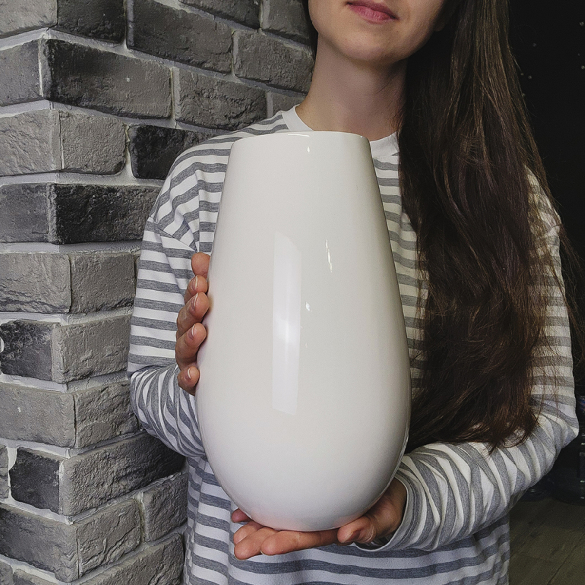 🌸 Ваза керамическая крем Капля | h — 27 см; d — 16 см — 8 марта у Феи