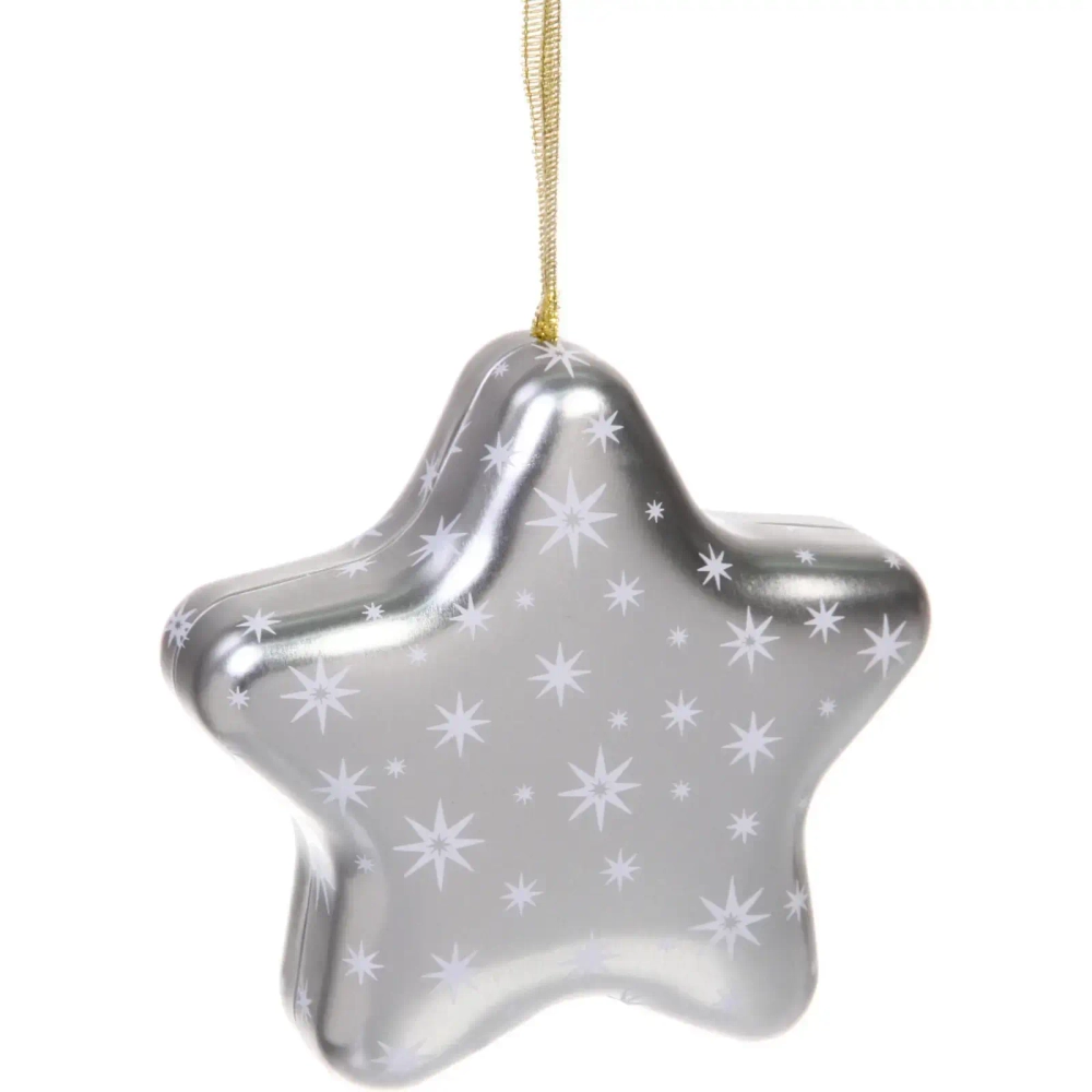 Банка жестяная «Звезда» 12,6*4,8см, цвет серебро