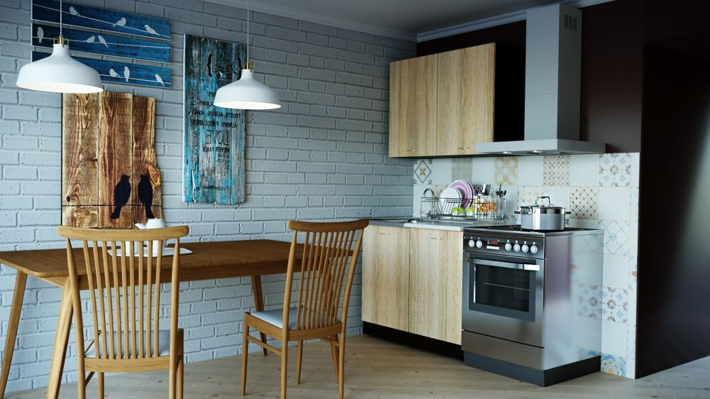 Кухонный гарнитур Симона мини 1000 мм (Дуб сонома/Венге, Берилл бежевый)