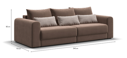 Модульный диван Ричмонд Модуль Велюр Монолит мокко