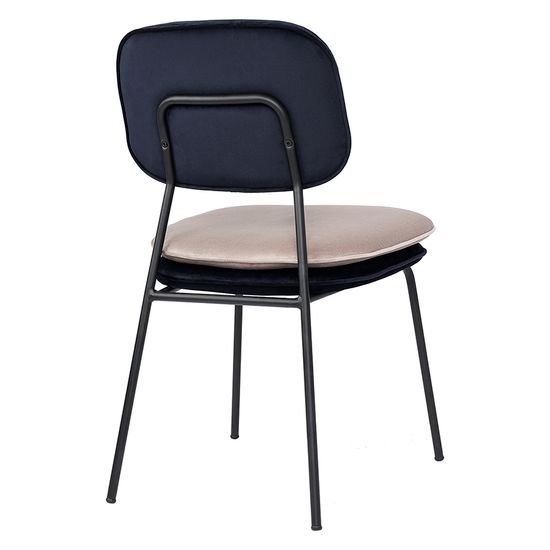 Стул pea, велюр, темно-синий/бежевый