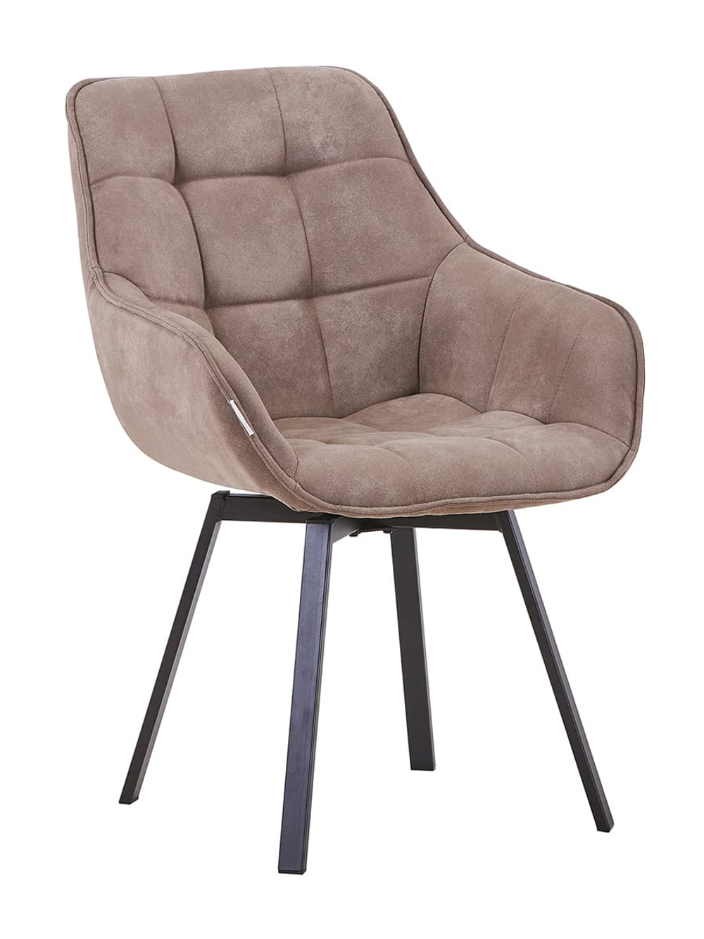 Стул LA ALTA EELLIOT 360 замша темно-серый, каркас черный