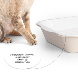 Лоток/туалет ZOOEXPRESS "ЕВА" для кошек с сеткой на высоких ножках - 40х26,5х6,5 см