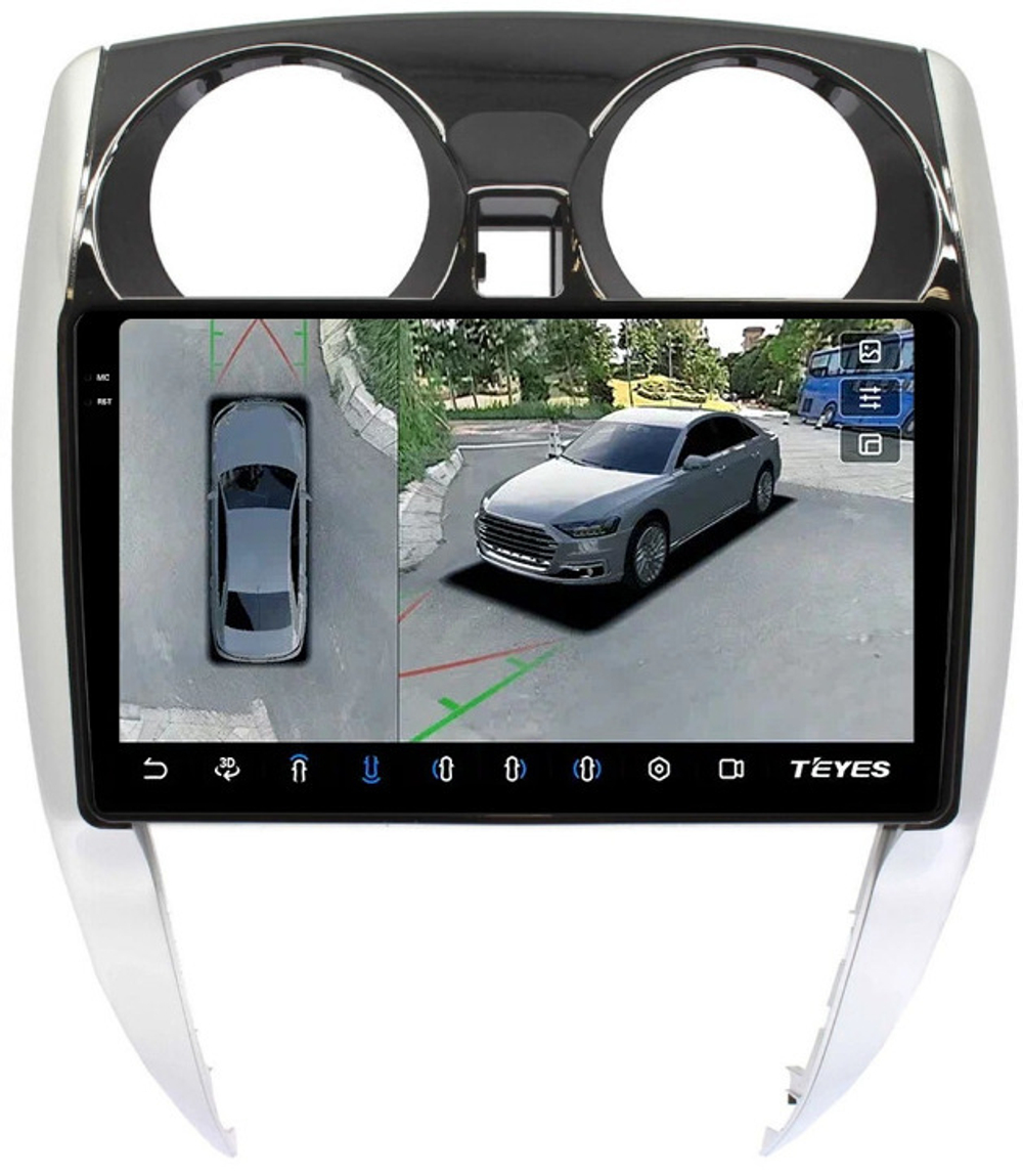 Магнитола для Nissan Note 2 2012-2021 - Teyes CC3-2K-360 на Android 10, 2K QLED, 6Гб+128Гб, CarPlay, 4G SIM-слот, 4 камеры в комплекте