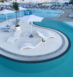 Шезлонг-лежак плетеный Tagliamento Santorini, белый