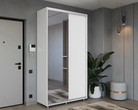 Шкаф-купе МАМА PRIME, 160х60х230 Белый с зеркалом