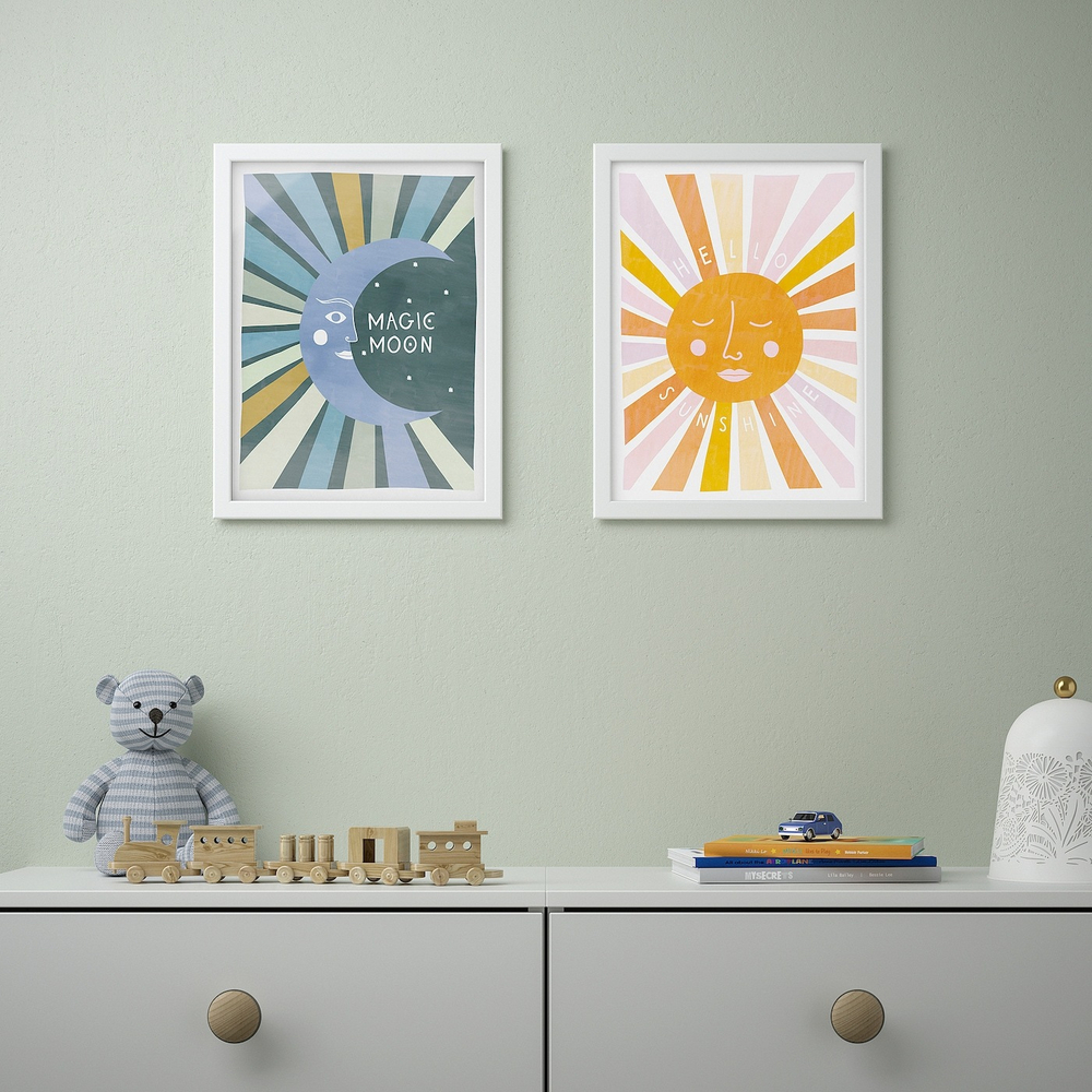 IKEA BILD  (ИКЕА БИЛД)  -  Плакат, солнце и луна, 30x40 см
