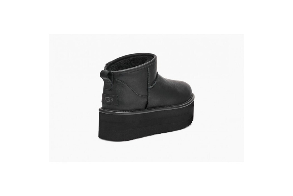 UGG Classic Ultra Mini Platform Black Leather