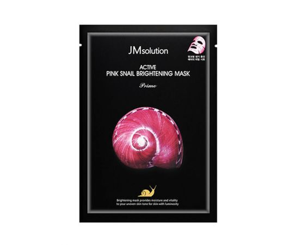 Маска ультратонкая с муцином улитки JMsolution Active pink snail brightening mask prime, 30 мл