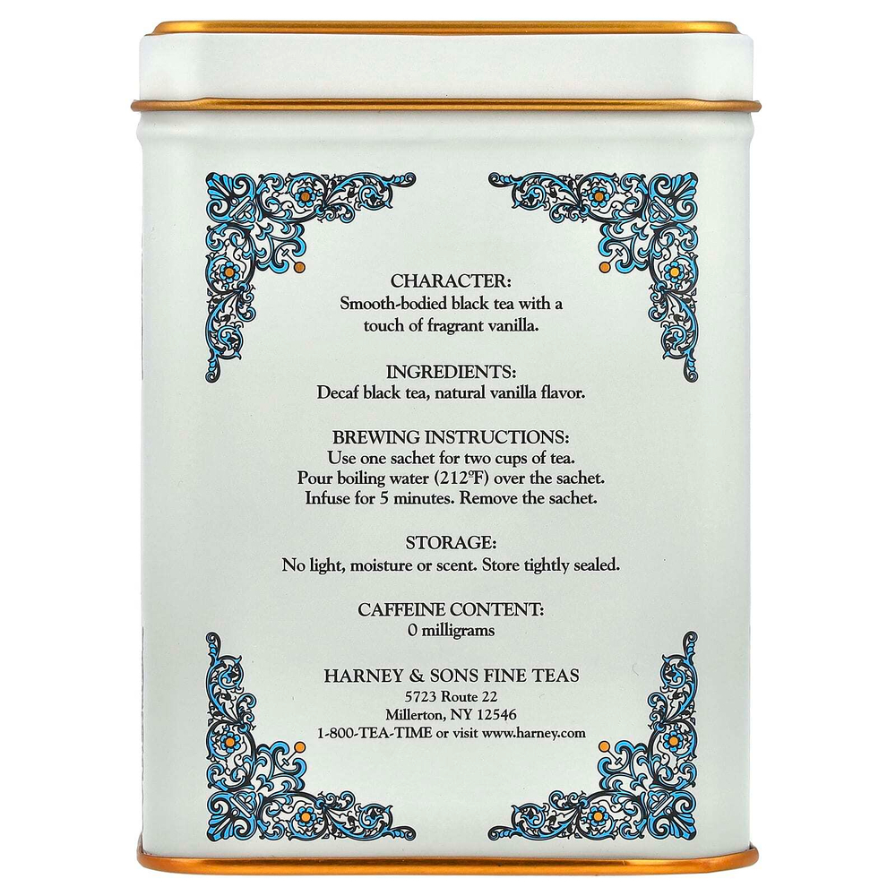 Harney & Sons, HT Tea Blends, коморская ваниль, без кофеина, 20 чайных пакетиков, 40 г (1,4 унции)