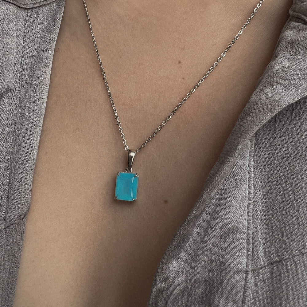 Колье Сингапур с халцедоном