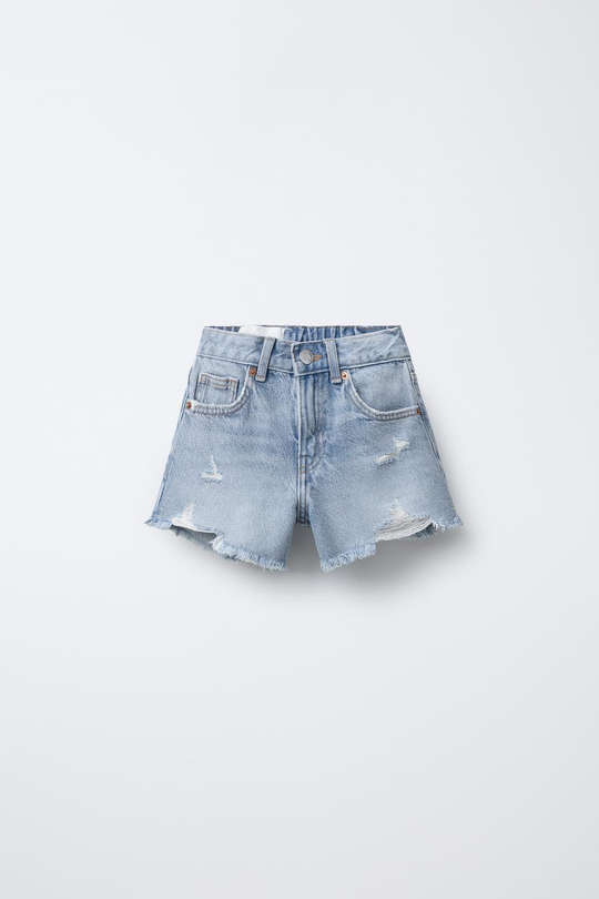ZARA ДЖИНСОВЫЕ ШОРТЫ, ГОЛУБОЙ