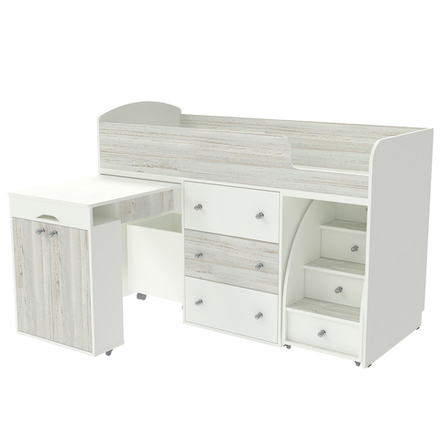 Кровать-чердак КарИВи Малыш Белый  Винтерберг