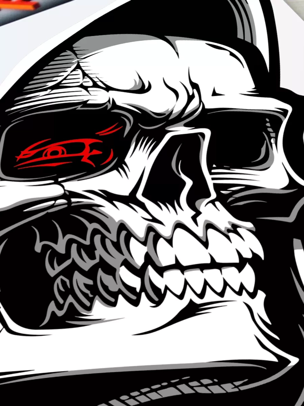 Наклейка - Череп в капюшоне