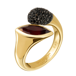 Кольцо с Родолитом и Сапфирами, R0259-1/9