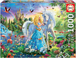 Пазл Educa "Принцесса и Единорог", 1000 деталей , арт.17654, картонная основа, от 12 лет
