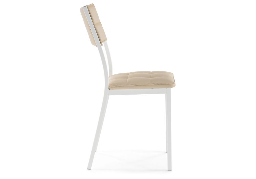 Стул на металлокаркасе Бекал кожзам d1 / белый