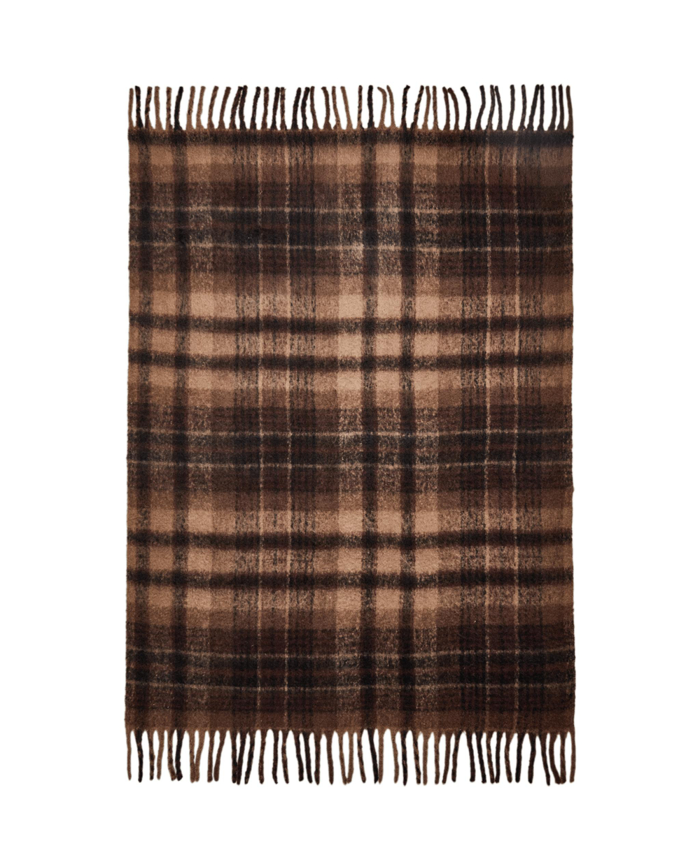Zara Home плед из полиэстера, burgund, в полоску, 140x190 см