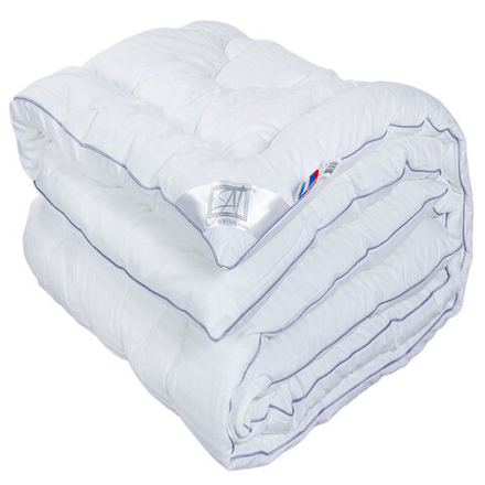 Одеяло "АВТ. ЛЕБЯЖИЙ ПУХ-LUXE" зимнее, плотность 400 г/м2, цвет белый, сатин-жаккард (100% хлопок), Россия.