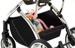 Коляска с выдвижной ручкой Luxmom 770, автолюлька /коричневый/золотая рама