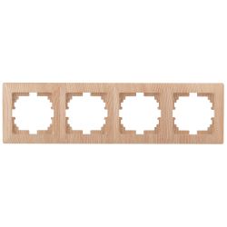Рамка для розеток и выключателей Intro Solo 4-504-11 на 4 поста, СУ, сосна | Intro Solo