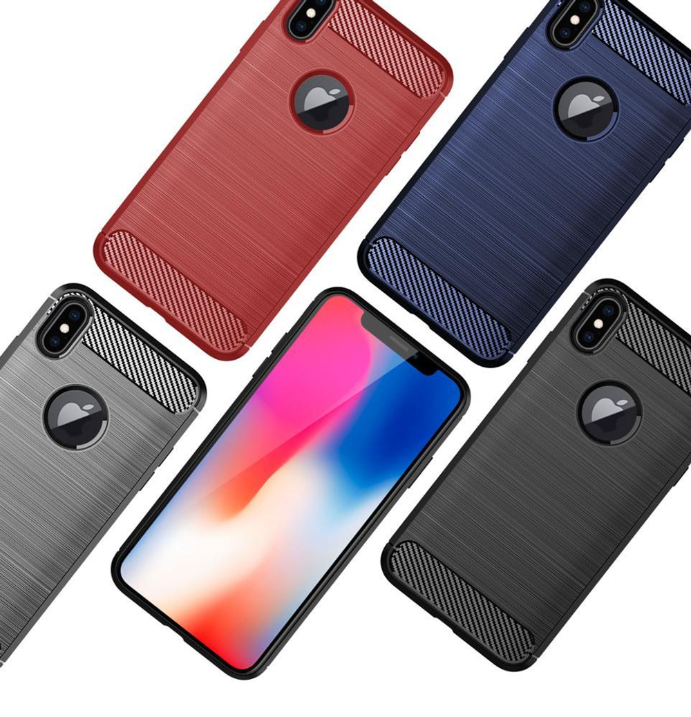 Чехол для iPhone X цвет Gray (серый), серия Carbon от Caseport