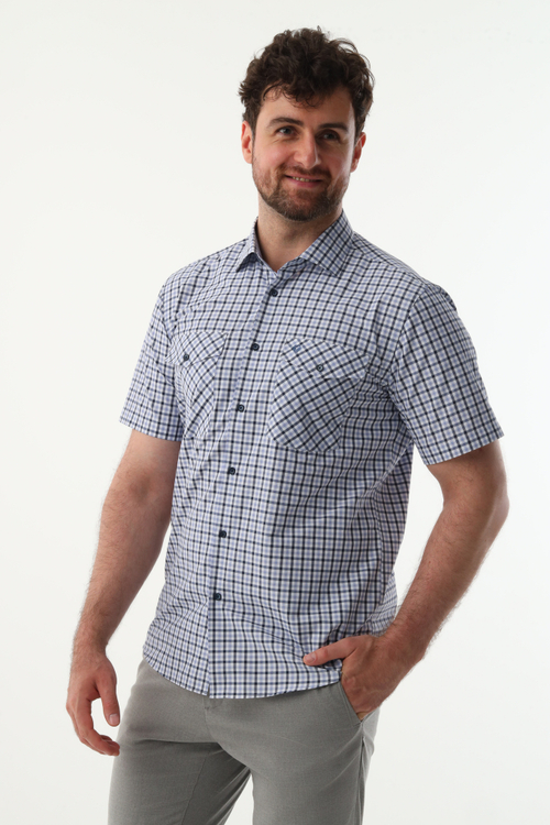 Сорочка мужская VESTER короткий рукав, цвет голубой, хлопок/пэ 76814 41