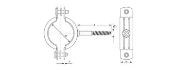 ЗУБР 3″, цинк, 1 шт, трубный хомут с шурупом (37854-83-95-1)