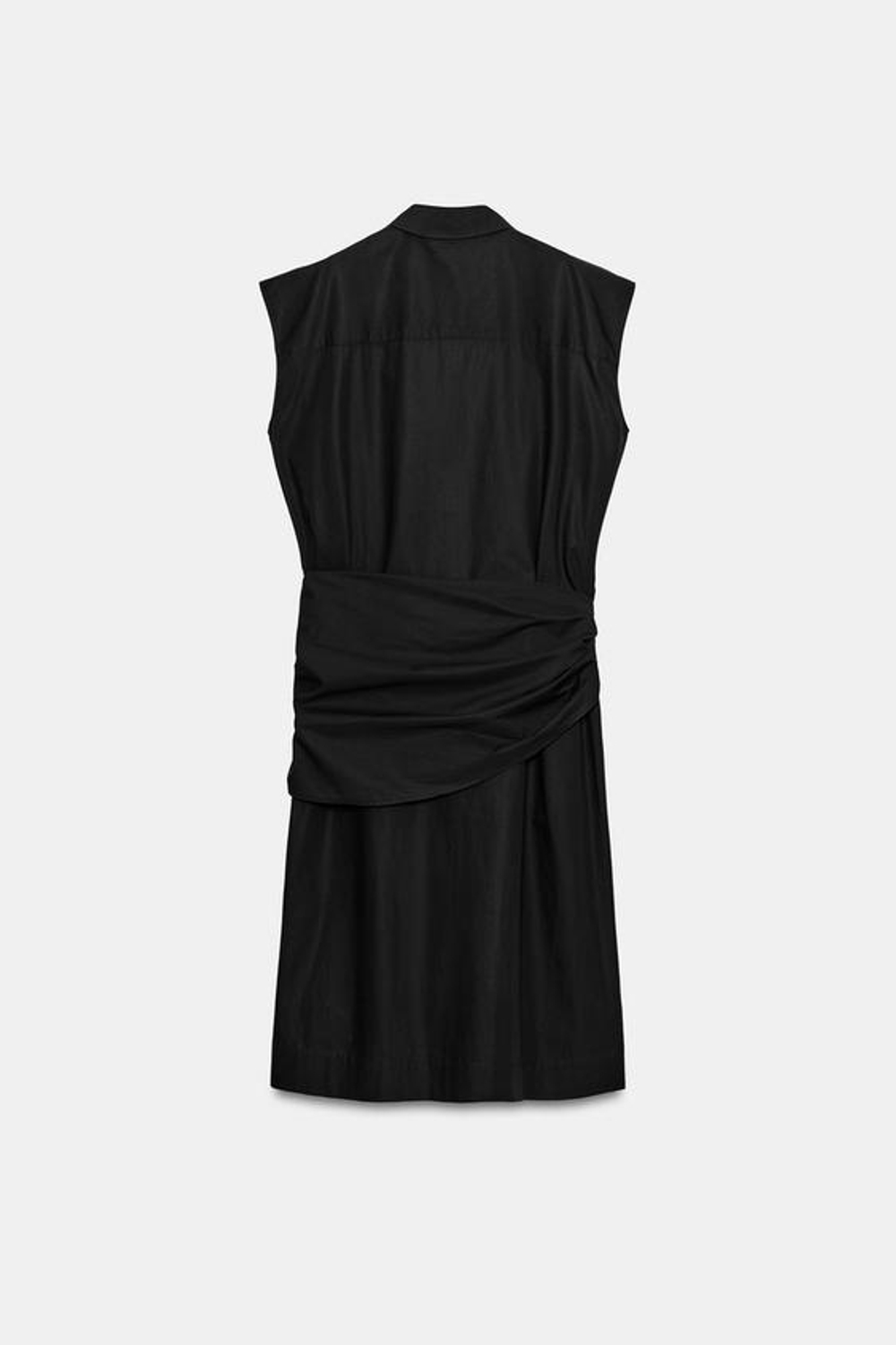 ZARA ПЛАТЬЕ-РУБАШКА С ПОЯСОМ — ZW COLLECTION, ЧЕРНЫЙ