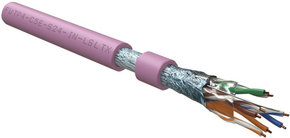 Кабель витая пара F/UTP 5e кат. 4 пары Hyperline FUTP4-C5E-S24-IN-LSLTX-PK-305