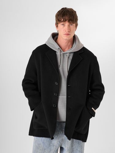 Черное шерстяное полупальто HEATHEN