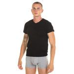 Мужская хлопковая футболка с V-образным вырезом (Размер: XXL) (Цвет: серый)