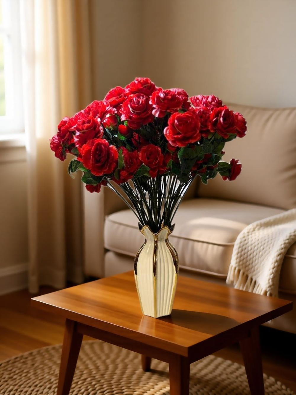 Искусственные цветы, желтые подсолнухи / Высота 44 см. 9 стебелей 9 бутонов/