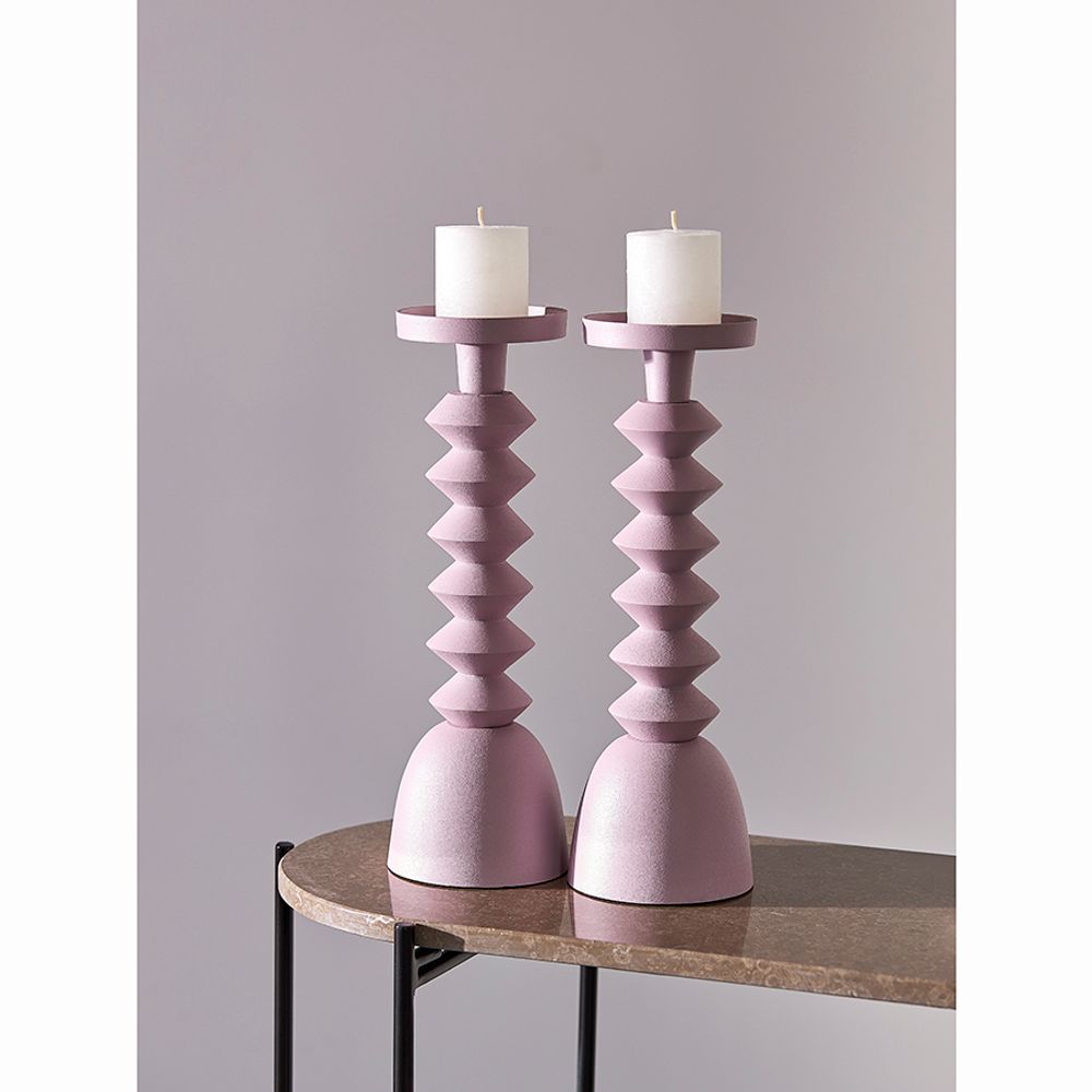 Подсвечник Vivlend, 36 см, розовый