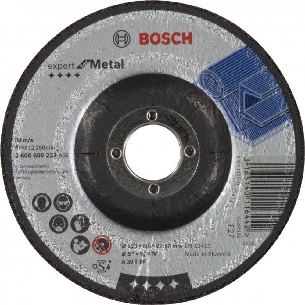 КРУГ ОБДИРОЧНЫЙ BOSCH ПО МЕТАЛЛУ 125*1 ММ 2608600223