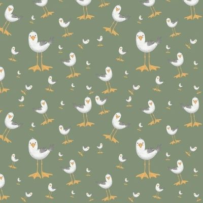 Чайки на зеленом