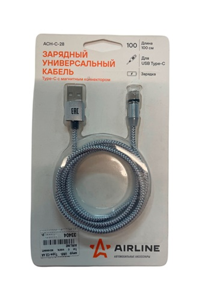 Шнур USB- Type-C2.4A 1м с магнитным коннектором AIRLINE