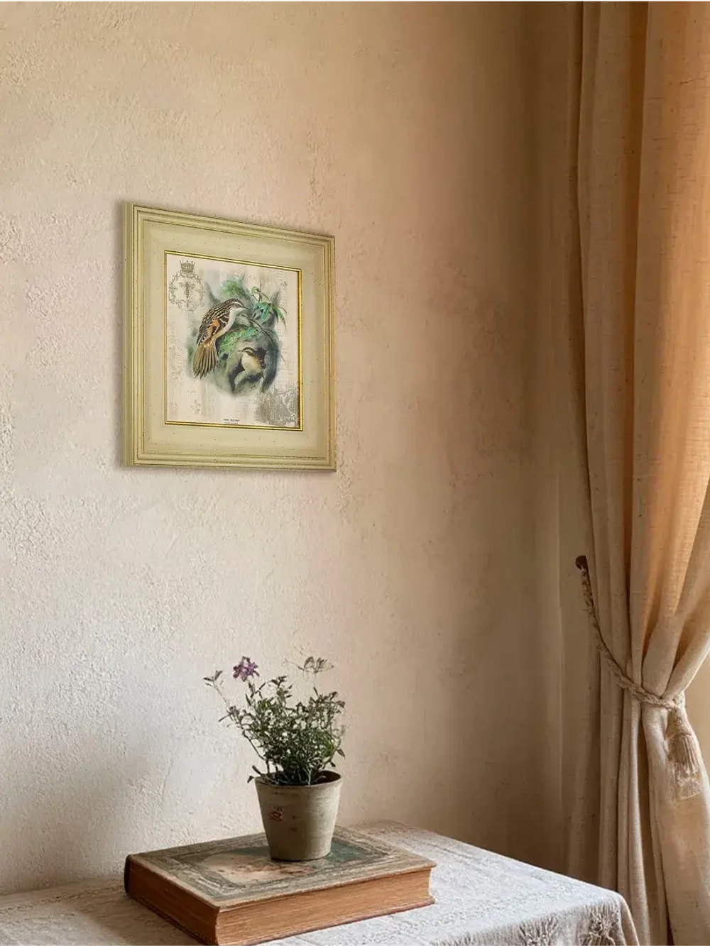 Картина интерьерная на холсте в раме "Птички" 30*30 см