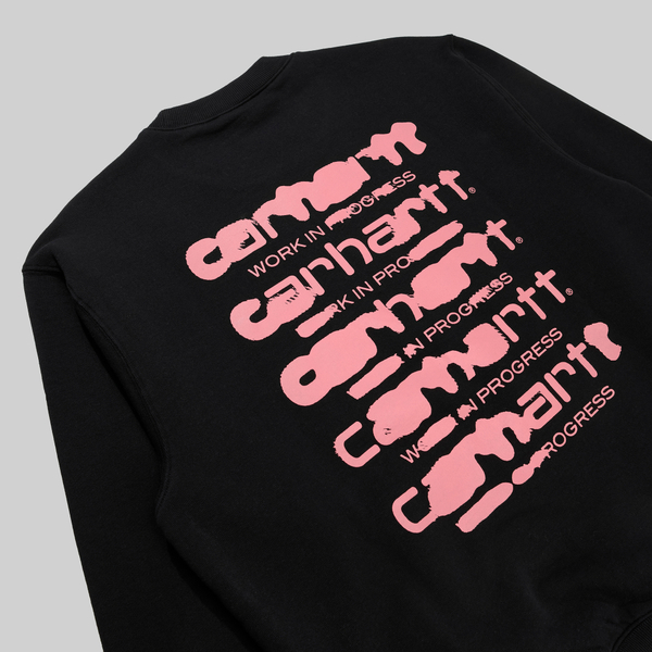 Толстовка мужская Carhartt WIP Ink Bleed Sweatshirt артикул:I032866_black_pink - купить в магазине Дайс